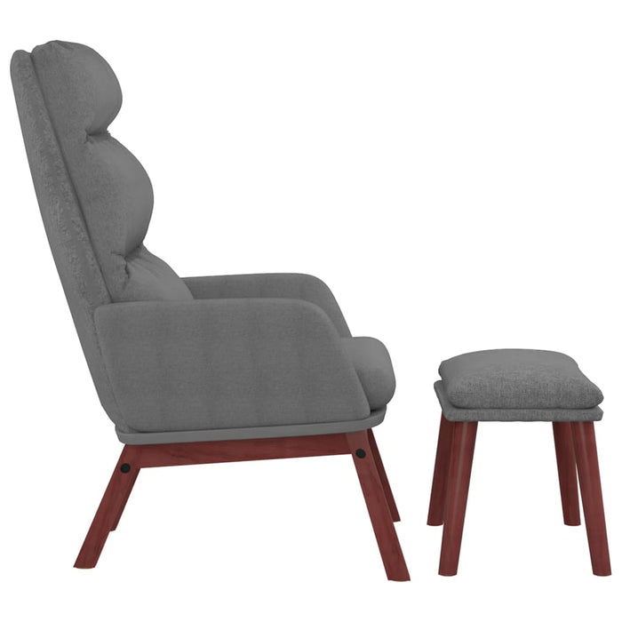 Scaun de relaxare cu taburet, gri deschis, material textil - WALTI WALTI