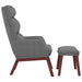 Scaun de relaxare cu taburet, gri deschis, material textil - WALTI WALTI