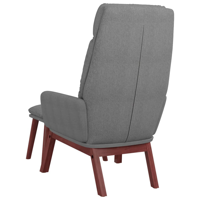 Scaun de relaxare cu taburet, gri deschis, material textil - WALTI WALTI