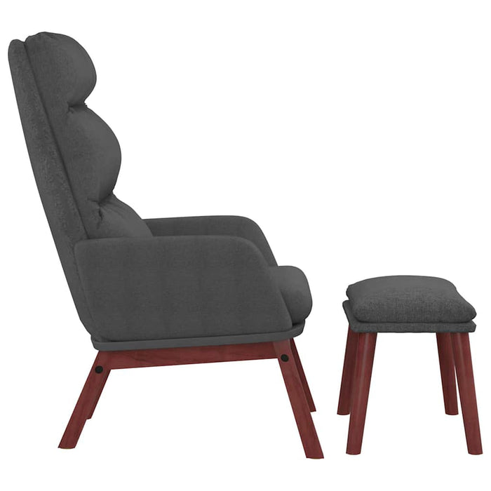 Scaun de relaxare cu taburet, gri închis, textil WALTI