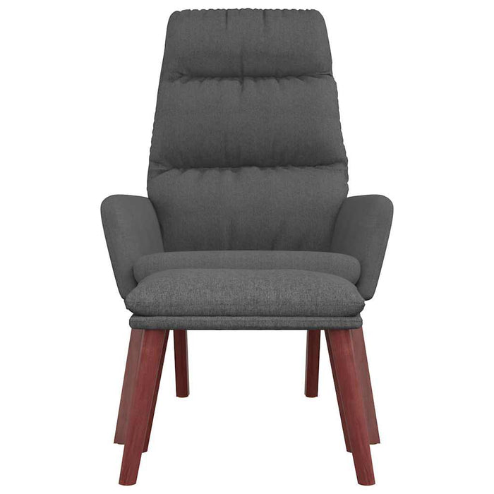 Scaun de relaxare cu taburet, gri închis, textil WALTI