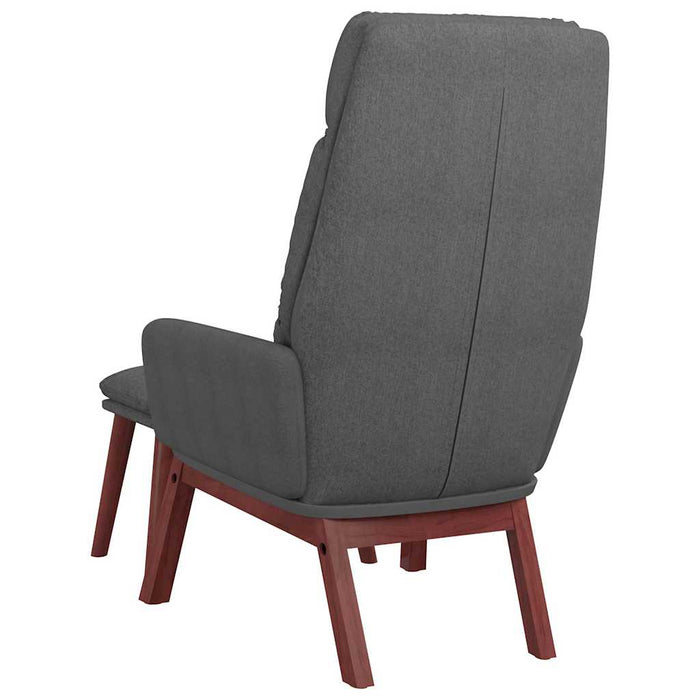 Scaun de relaxare cu taburet, gri închis, textil WALTI