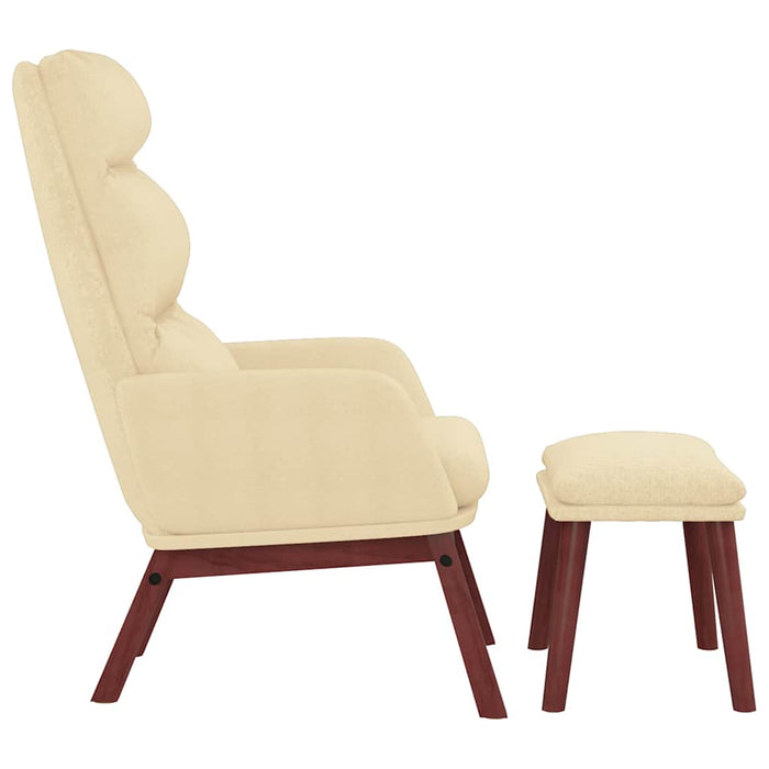 Scaun de relaxare cu taburet, crem, textil WALTI