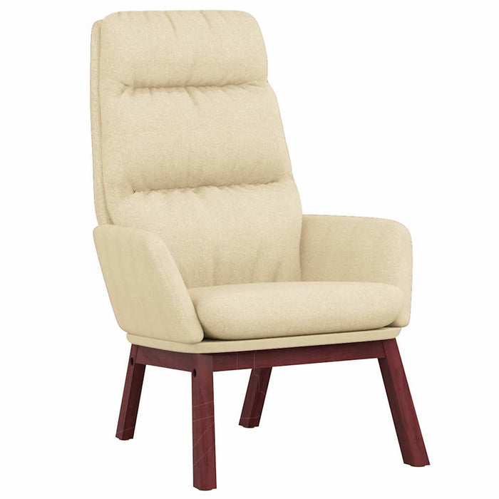 Scaun de relaxare cu taburet, crem, textil WALTI