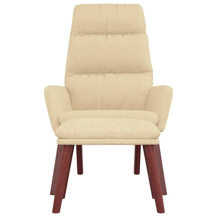 Scaun de relaxare cu taburet, crem, textil WALTI