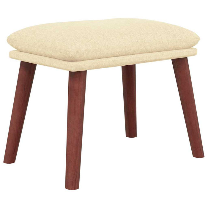Scaun de relaxare cu taburet, crem, textil WALTI