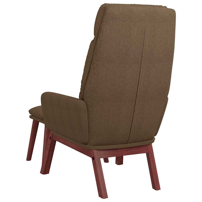 Scaun de relaxare cu taburet, maro, textil WALTI