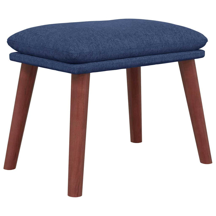 Scaun de relaxare cu taburet, albastru, textil WALTI