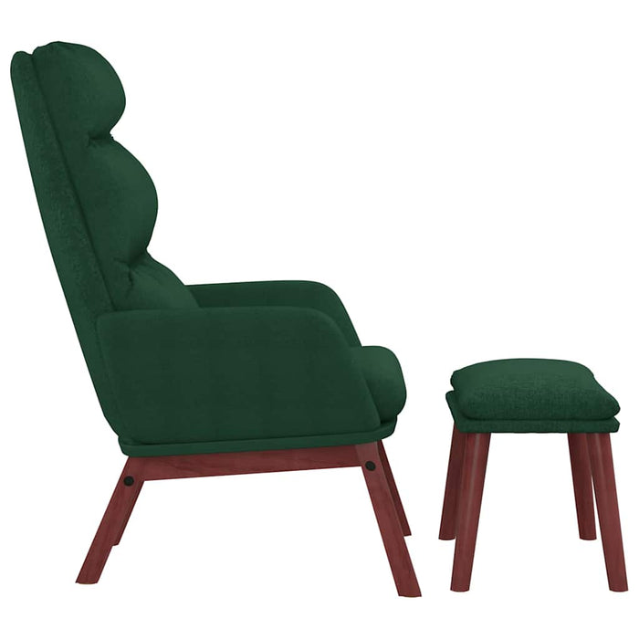 Scaun de relaxare cu taburet, verde închis, catifea - WALTI WALTI