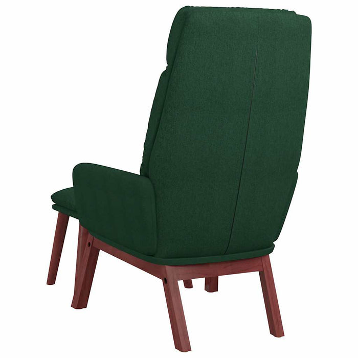 Scaun de relaxare cu taburet, verde închis, catifea - WALTI WALTI