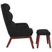 Scaun de relaxare cu taburet, negru, textil - WALTI WALTI