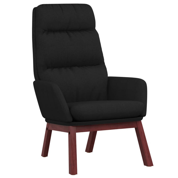 Scaun de relaxare cu taburet, negru, textil - WALTI WALTI
