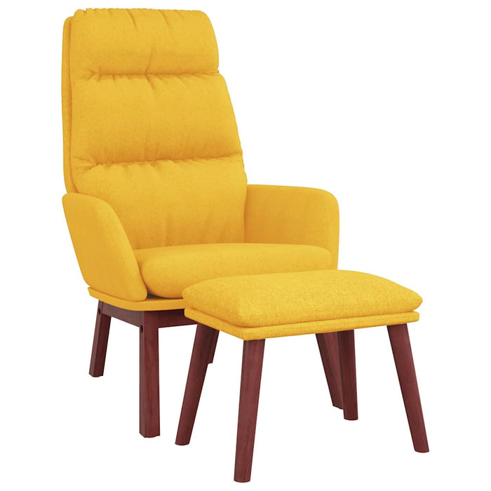 Scaun relaxare cu taburet, galben muștar, textil - WALTI WALTI