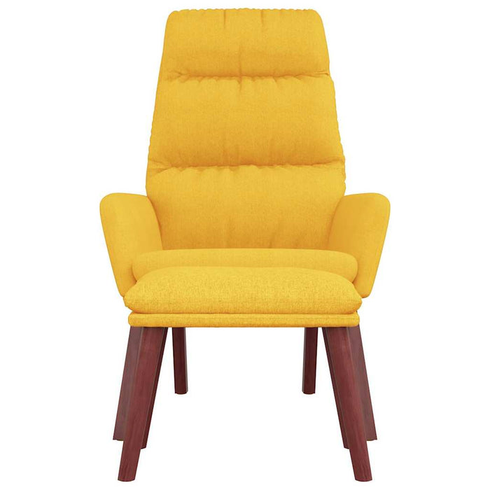 Scaun relaxare cu taburet, galben muștar, textil - WALTI WALTI