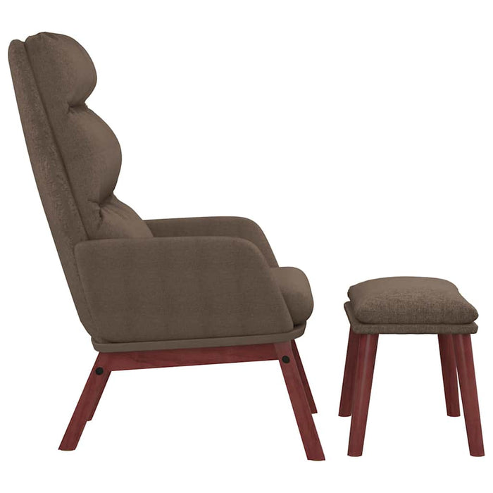 Scaun de relaxare cu taburet, gri taupe, textil WALTI