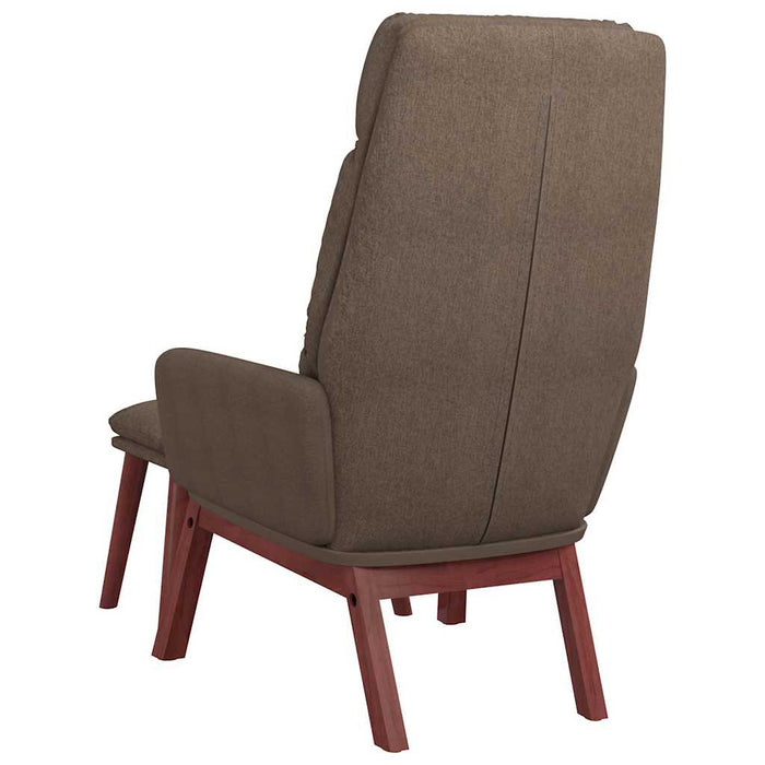 Scaun de relaxare cu taburet, gri taupe, textil WALTI