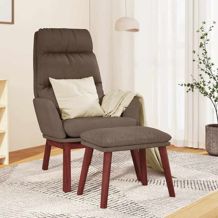 Scaun de relaxare cu taburet, gri taupe, textil WALTI