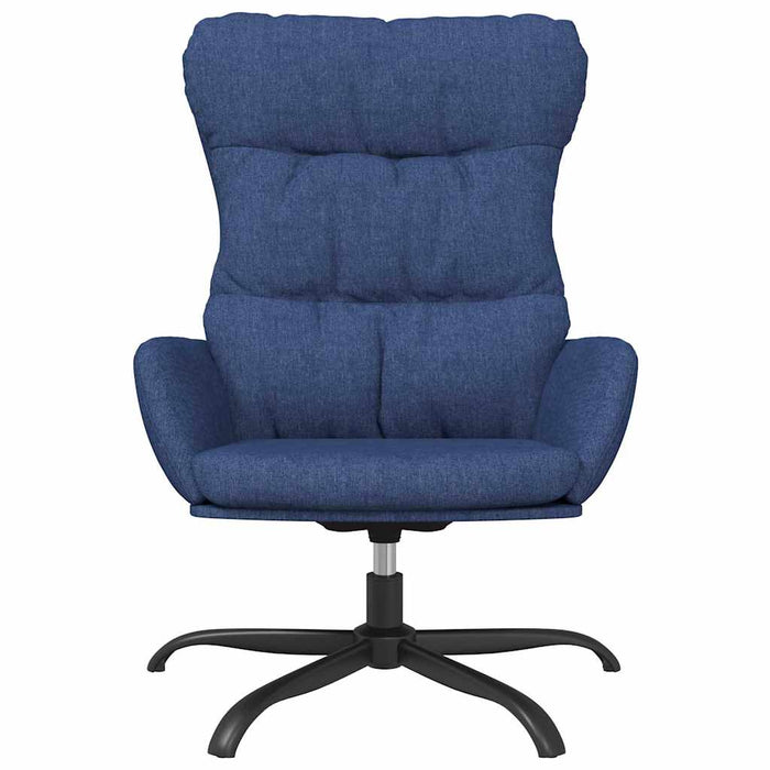 Scaun de relaxare cu taburet, albastru, textil WALTI