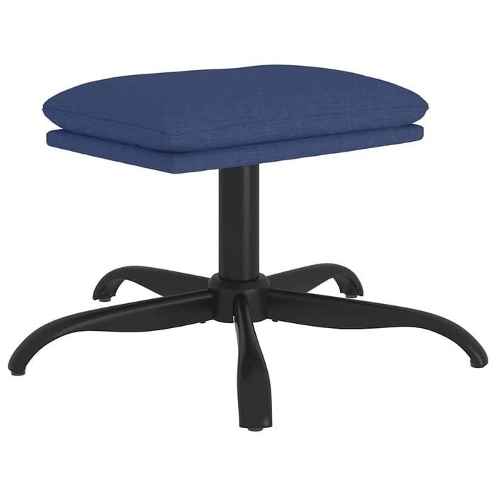 Scaun de relaxare cu taburet, albastru, textil WALTI