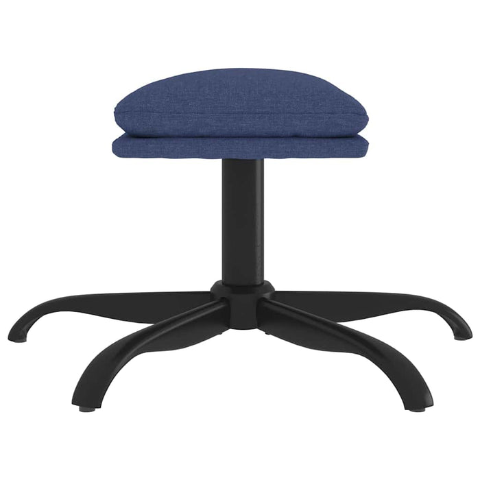 Scaun de relaxare cu taburet, albastru, textil WALTI