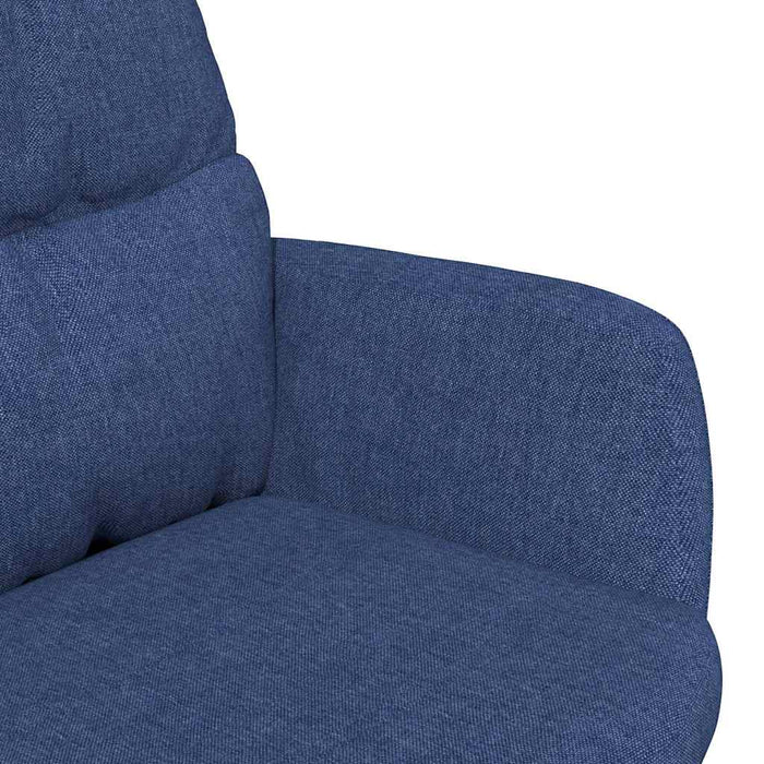 Scaun de relaxare cu taburet, albastru, textil WALTI