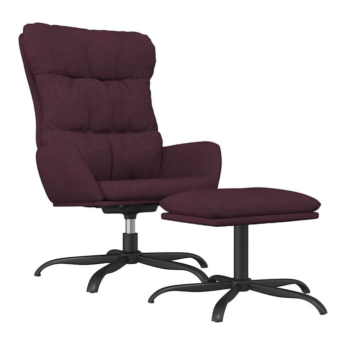 Scaun de relaxare cu taburet, violet, textil WALTI