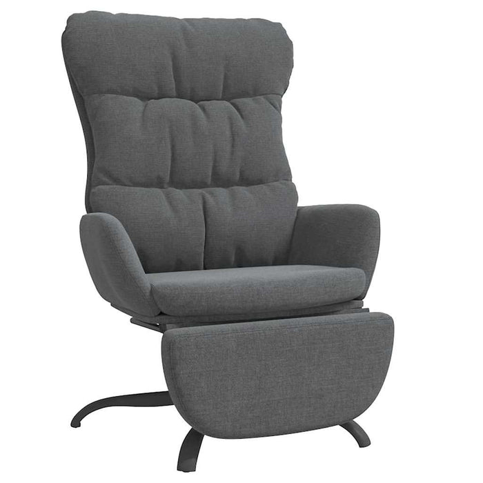 Scaun de relaxare cu taburet, gri deschis, material textil WALTI