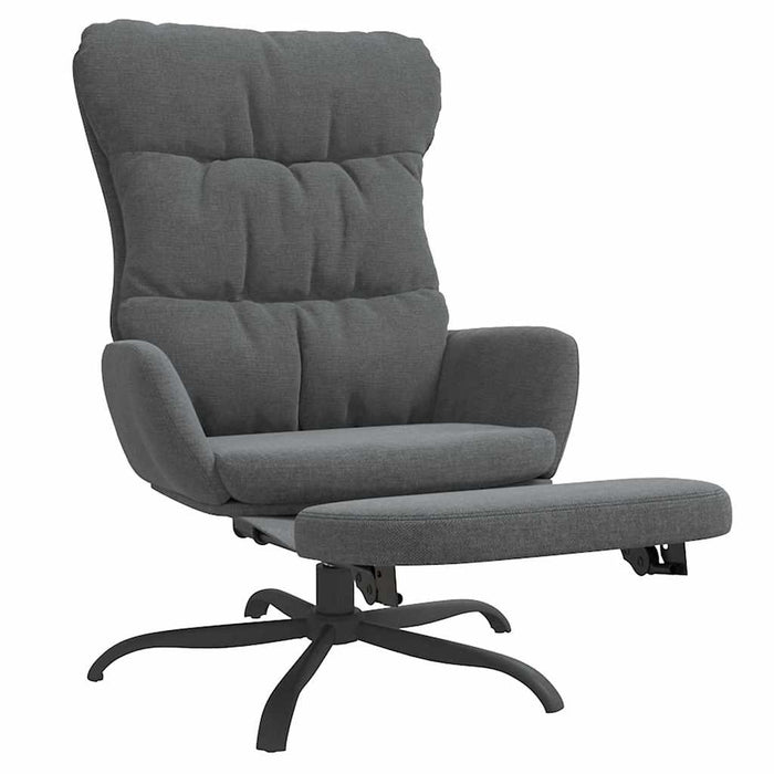 Scaun de relaxare cu taburet, gri deschis, material textil WALTI