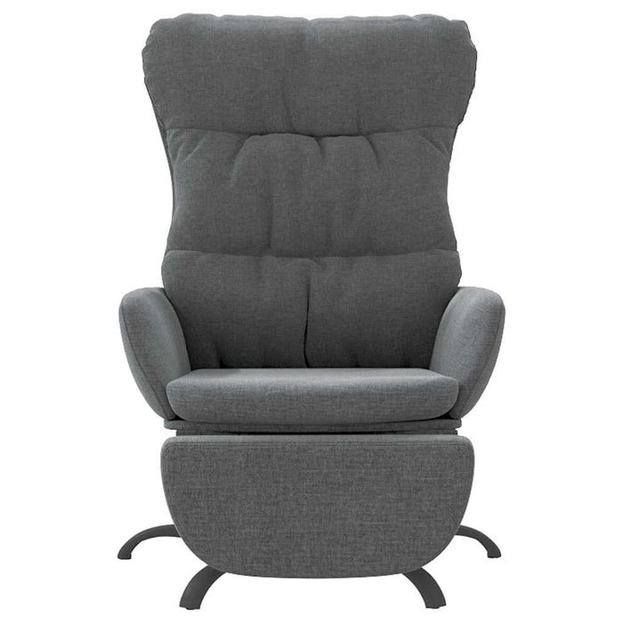 Scaun de relaxare cu taburet, gri deschis, material textil WALTI