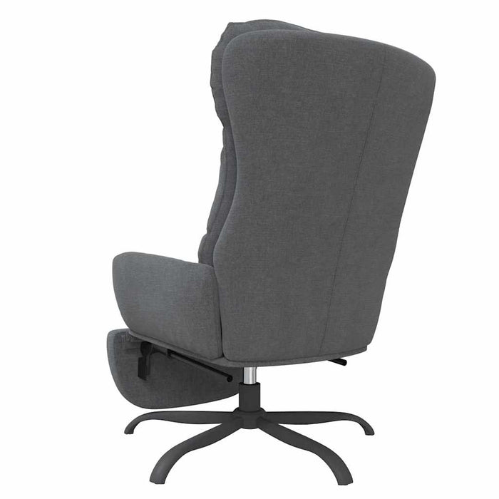 Scaun de relaxare cu taburet, gri deschis, material textil WALTI