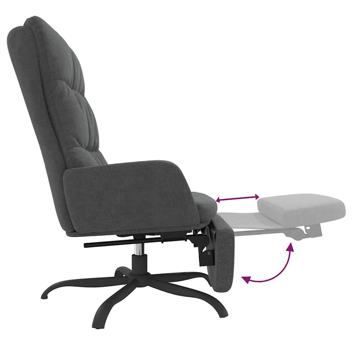 Scaun de relaxare cu taburet, gri deschis, material textil WALTI