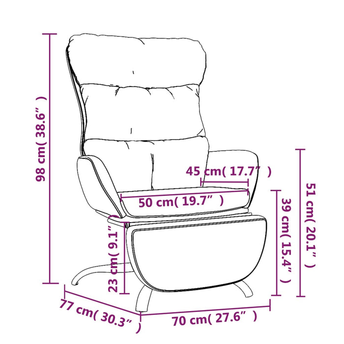 Scaun de relaxare cu taburet, gri închis, material textil - WALTI WALTI