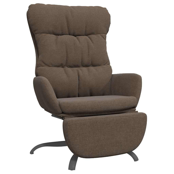 Scaun de relaxare cu taburet, maro, material textil WALTI