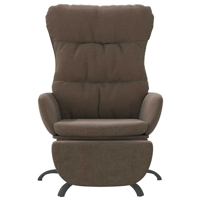 Scaun de relaxare cu taburet, maro, material textil WALTI