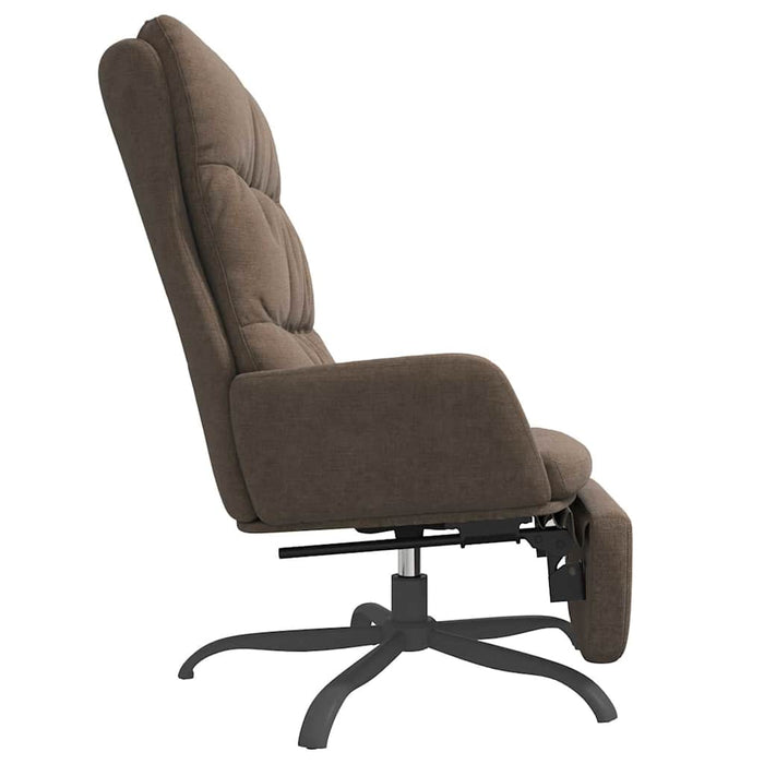 Scaun de relaxare cu taburet, maro, material textil WALTI