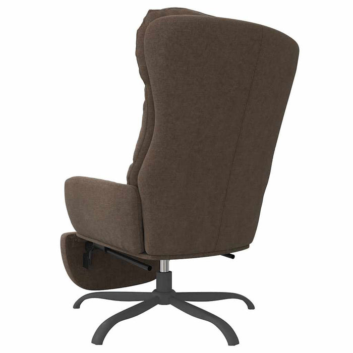 Scaun de relaxare cu taburet, maro, material textil WALTI