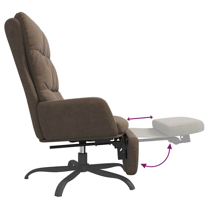 Scaun de relaxare cu taburet, maro, material textil WALTI