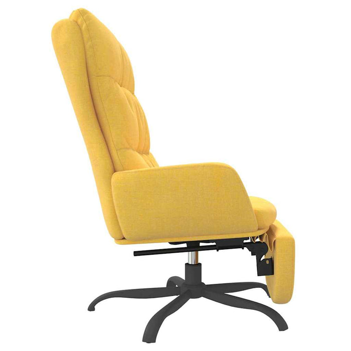 Scaun de relaxare cu taburet, galben muștar, material textil WALTI