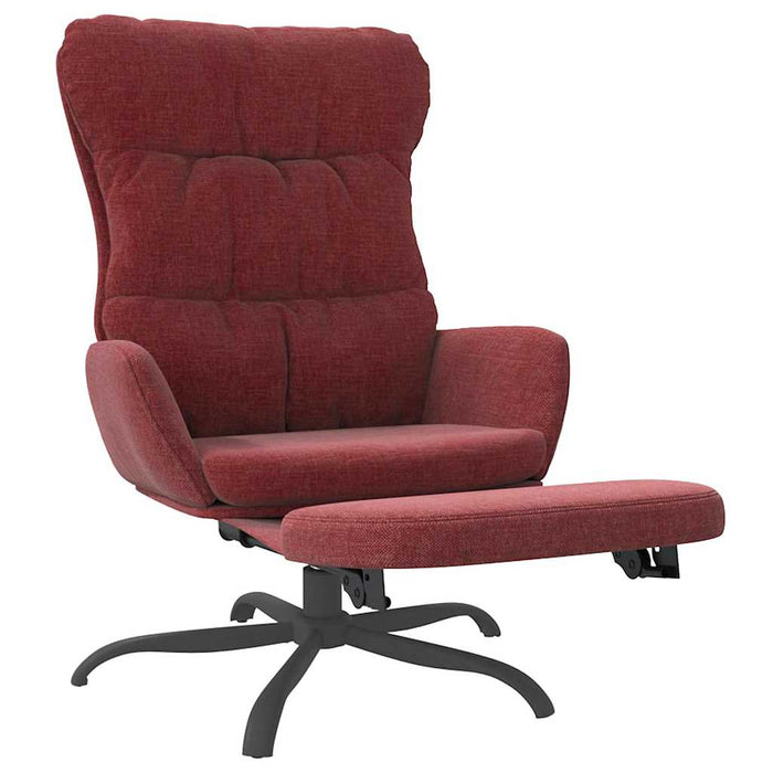 Scaun de relaxare cu taburet, roșu vin, material textil WALTI
