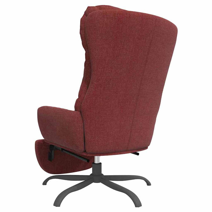 Scaun de relaxare cu taburet, roșu vin, material textil WALTI