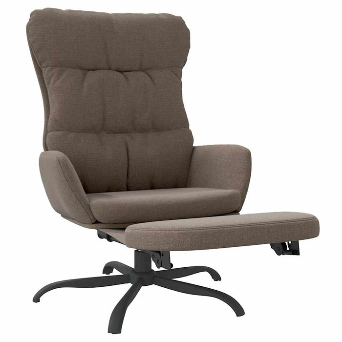 Scaun de relaxare cu taburet, gri taupe, material textil WALTI