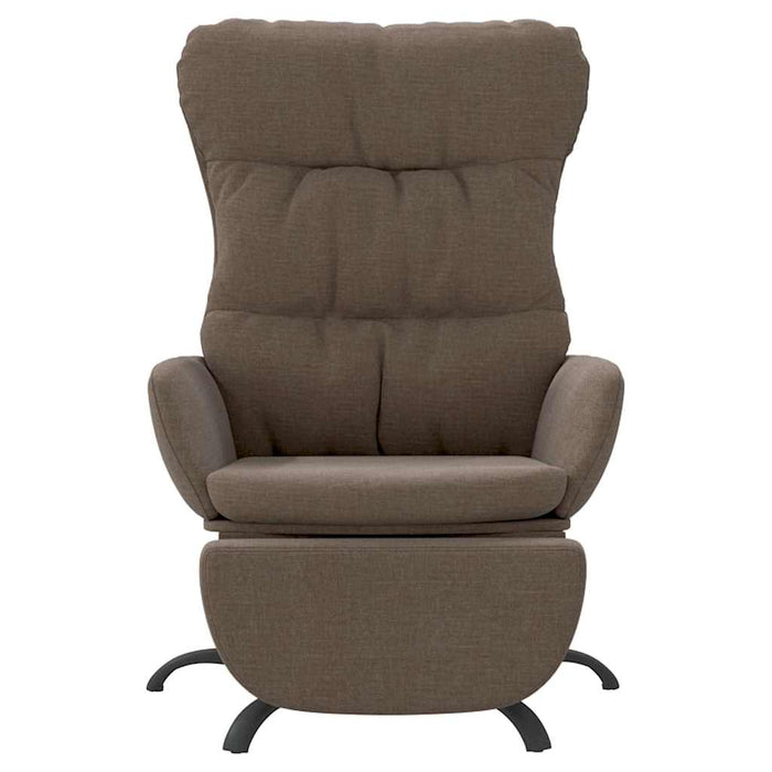 Scaun de relaxare cu taburet, gri taupe, material textil WALTI