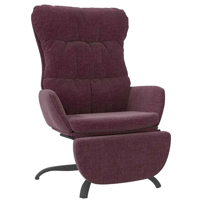 Scaun de relaxare cu taburet, violet, material textil WALTI