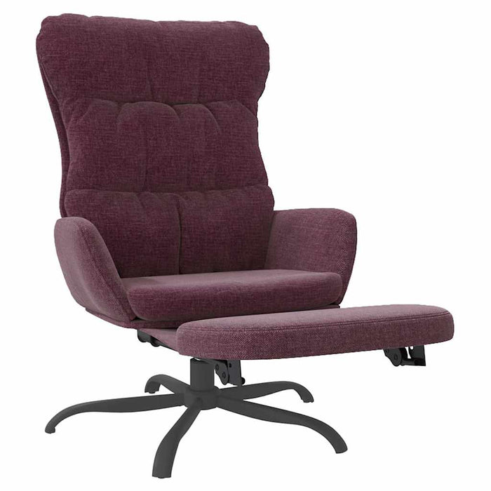 Scaun de relaxare cu taburet, violet, material textil WALTI