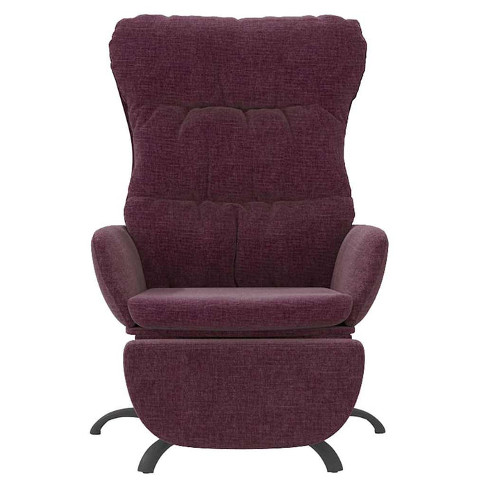 Scaun de relaxare cu taburet, violet, material textil WALTI