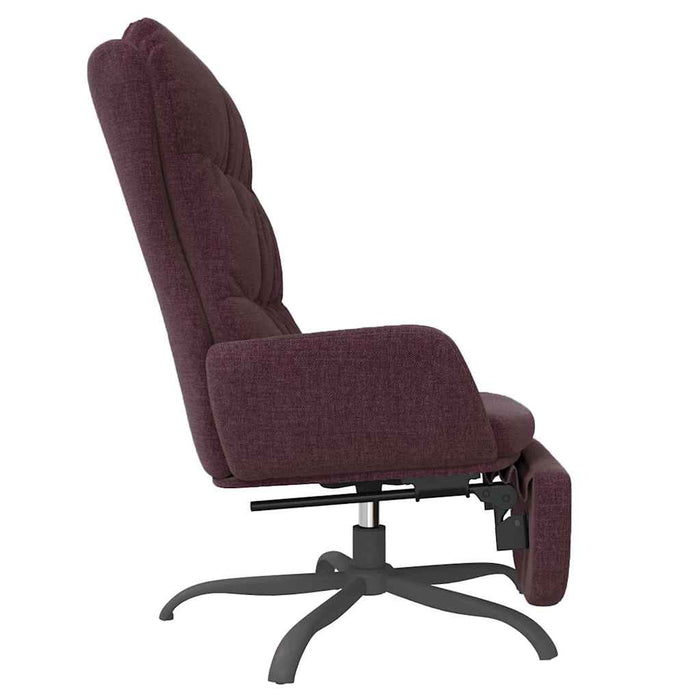 Scaun de relaxare cu taburet, violet, material textil WALTI