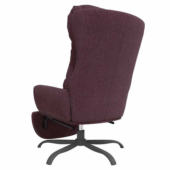Scaun de relaxare cu taburet, violet, material textil WALTI
