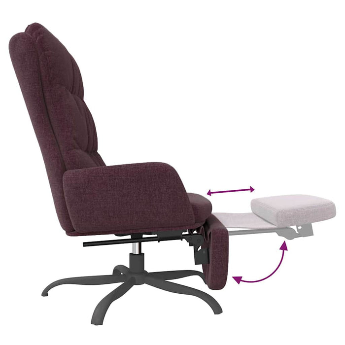 Scaun de relaxare cu taburet, violet, material textil WALTI
