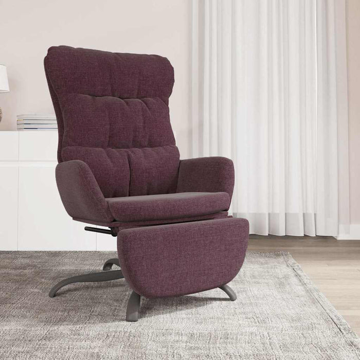 Scaun de relaxare cu taburet, violet, material textil WALTI