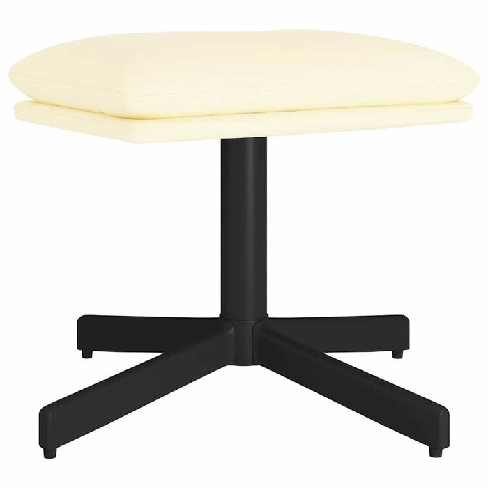 Scaun de relaxare cu taburet, crem, piele ecologică WALTI